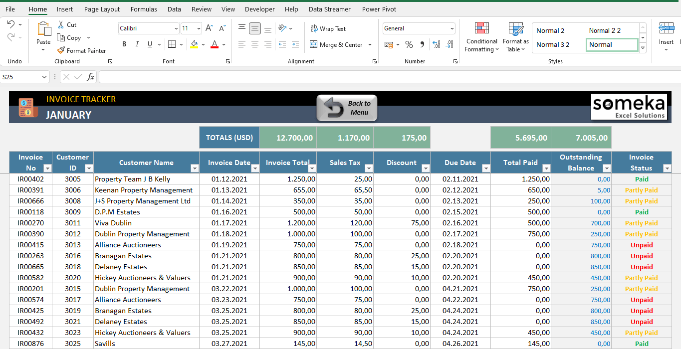 Invoice Tracker Excel Template Payment Tracking Excel Template