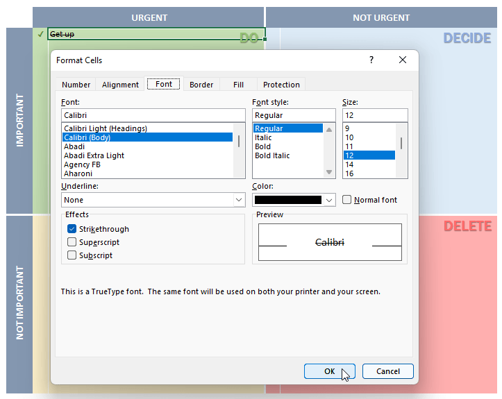 eisenhower-matrix-formatting