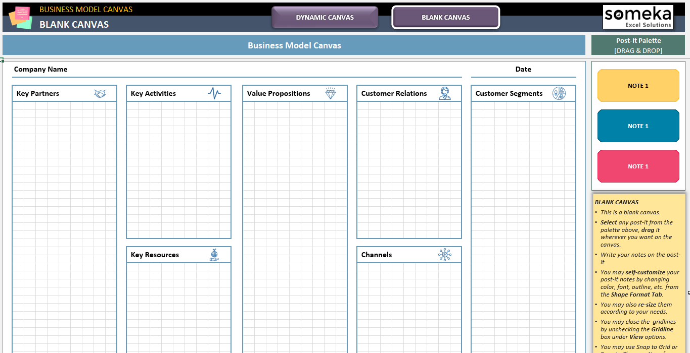 Blank Personal Branding Canvas Template