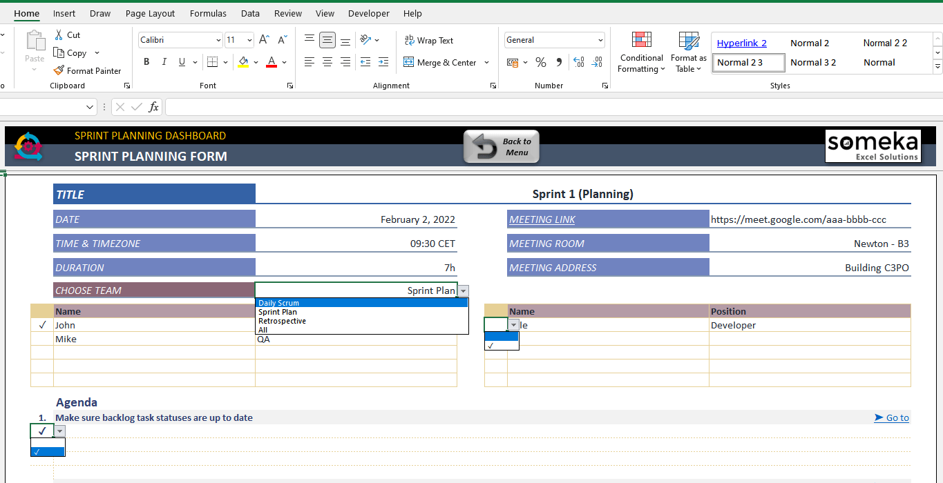 Sprint Planning Excel Template Ubicaciondepersonas cdmx gob mx