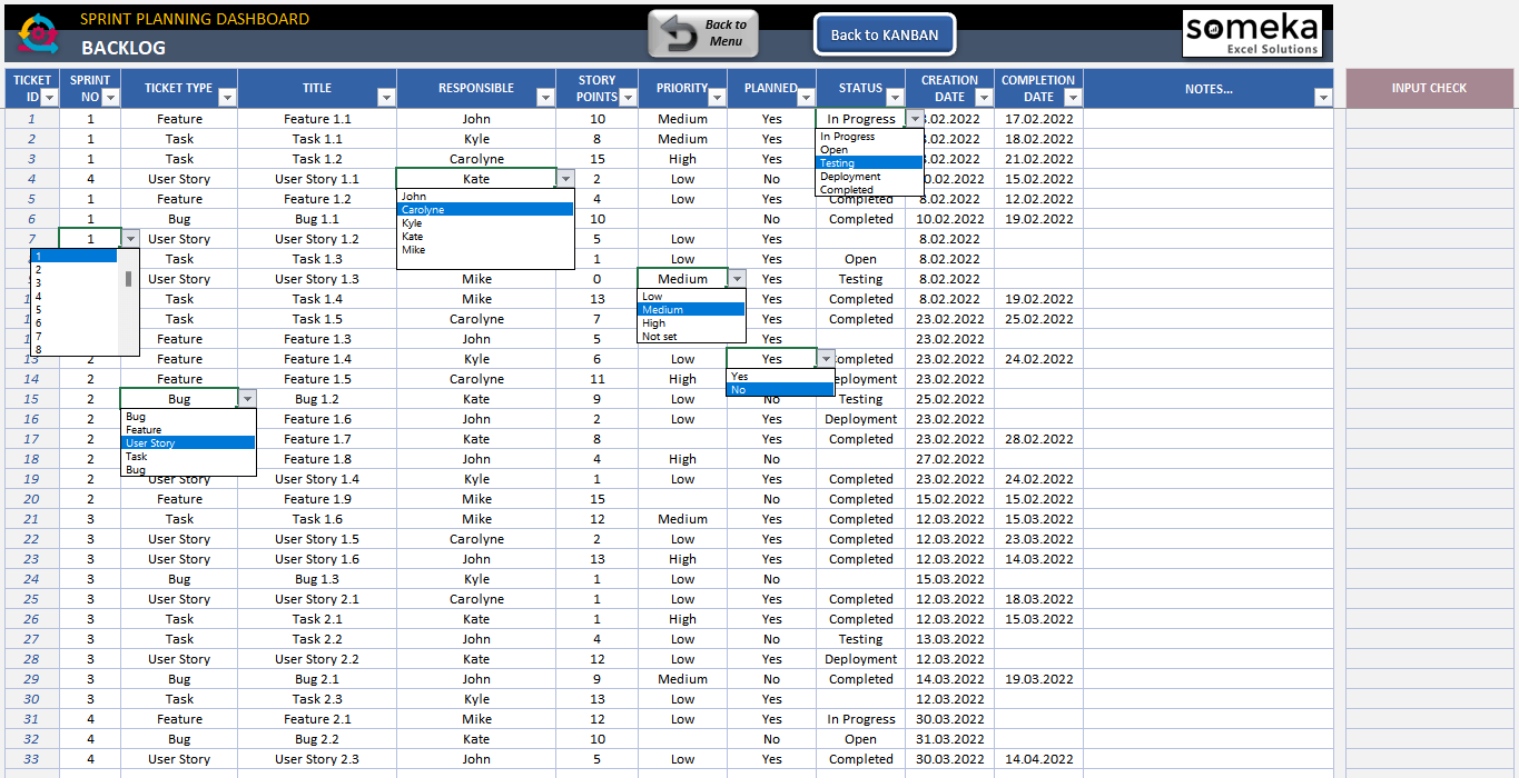 Scrum Metrics Excel Template Free Printable Templates