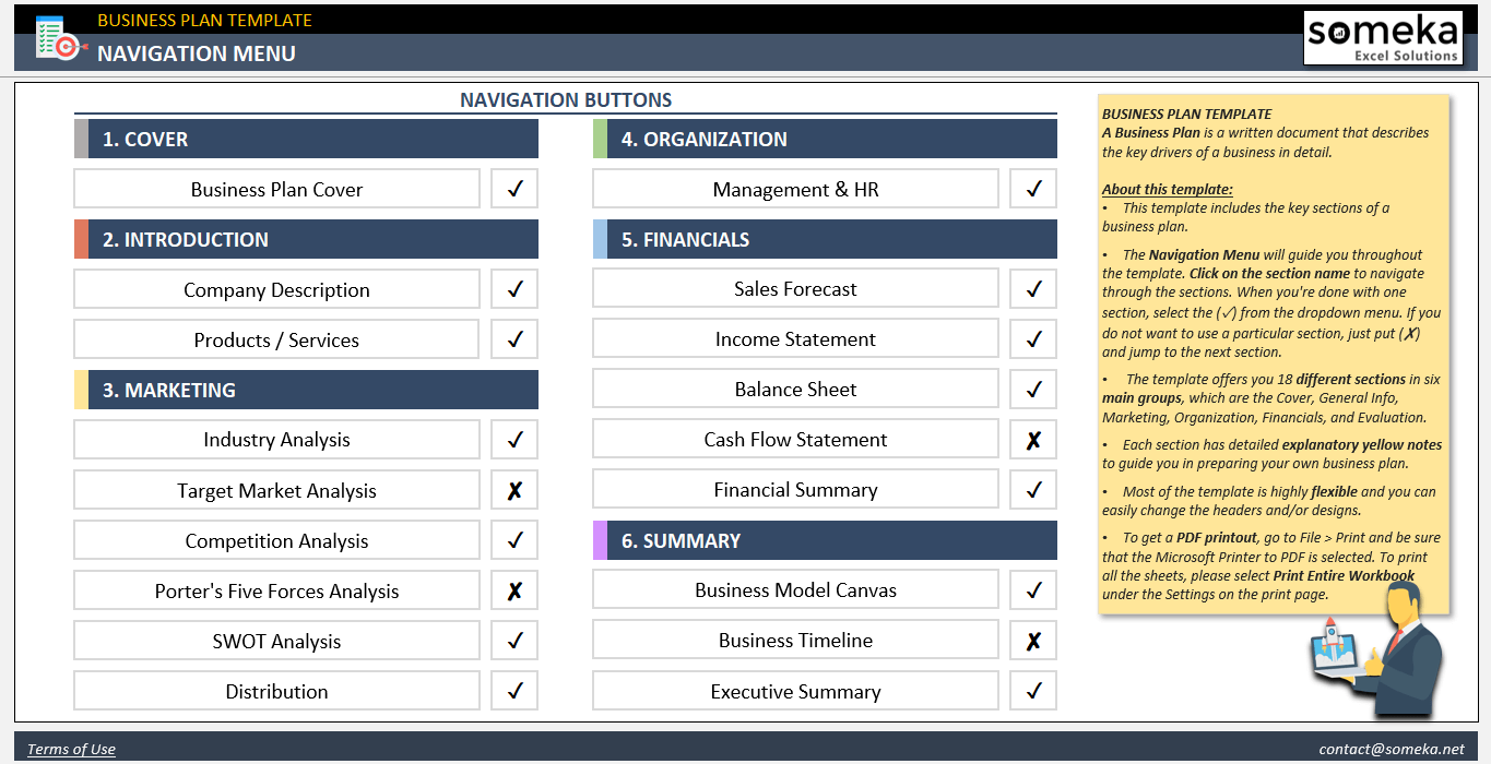 Business Plan Excel Template