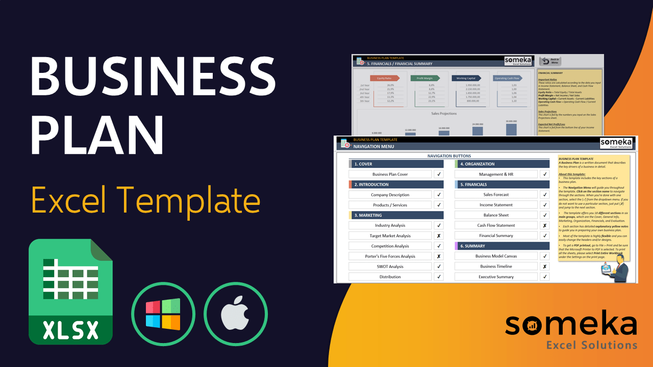 Business Plan Template - Someka Excel Template Video