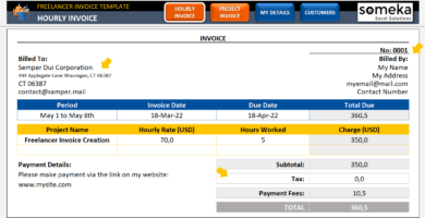 Freelance Invoice Excel Template