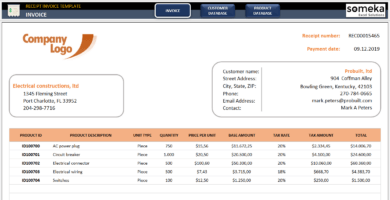 Excel Receipt Template