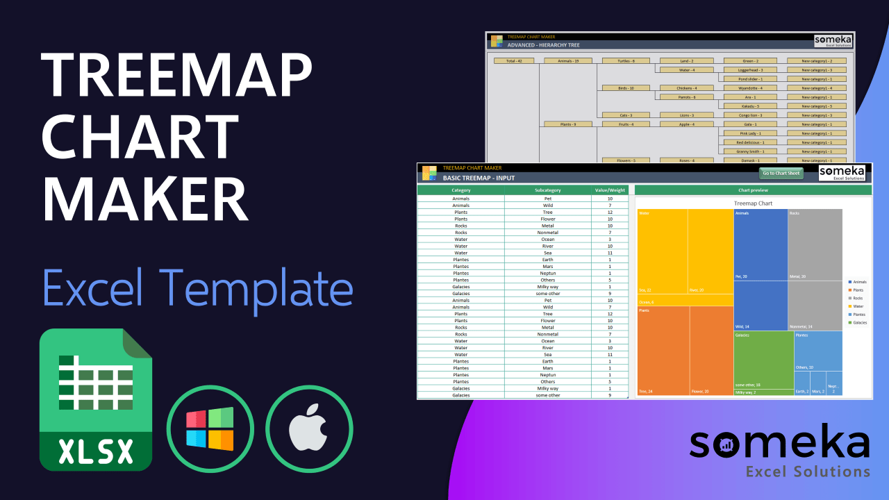 Treemap Chart Maker - Someka Excel Template Video