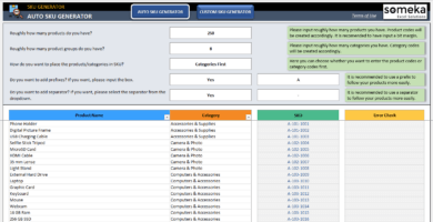 Excel’de Otomatik SKU Oluşturma Şablonu