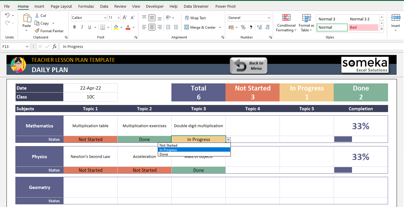 Lesson Plan Excel Template Lesson Planner For Teachers