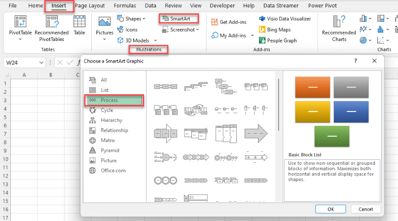 Creating-Flowchart-In-Excel-Adding-SmartArt-Someka-SS8