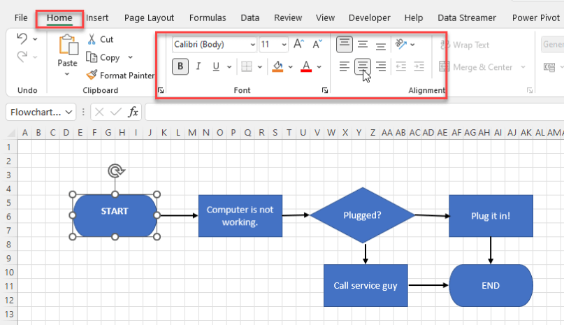 How-To-Create-A-Flowchart-In-Excel-Adding-Texts-Someka-SS5