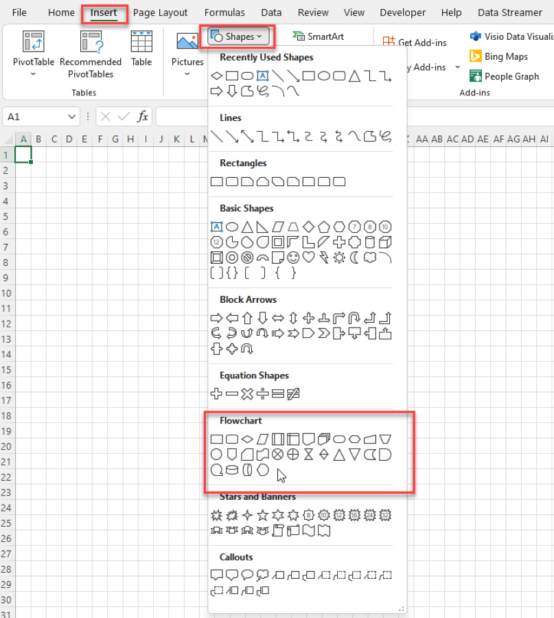 How-To-Create-A-Flowchart-In-Excel-Inserting-Shapes-Someka-SS3