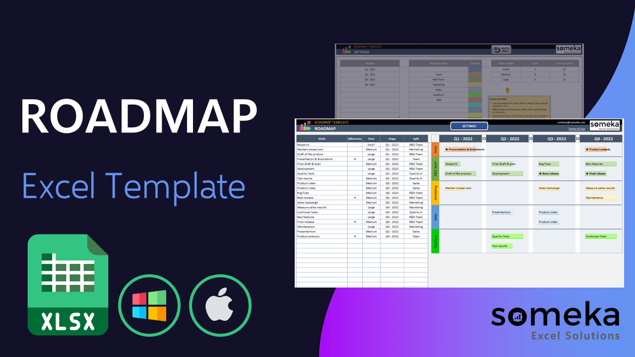 Roadmap Template - Someka Excel Template Video