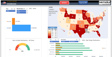 US Sales Map Excel Template