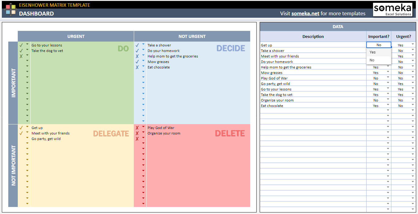 Eisenhower Matrix Google Sheets Template Priority Matrix Tool