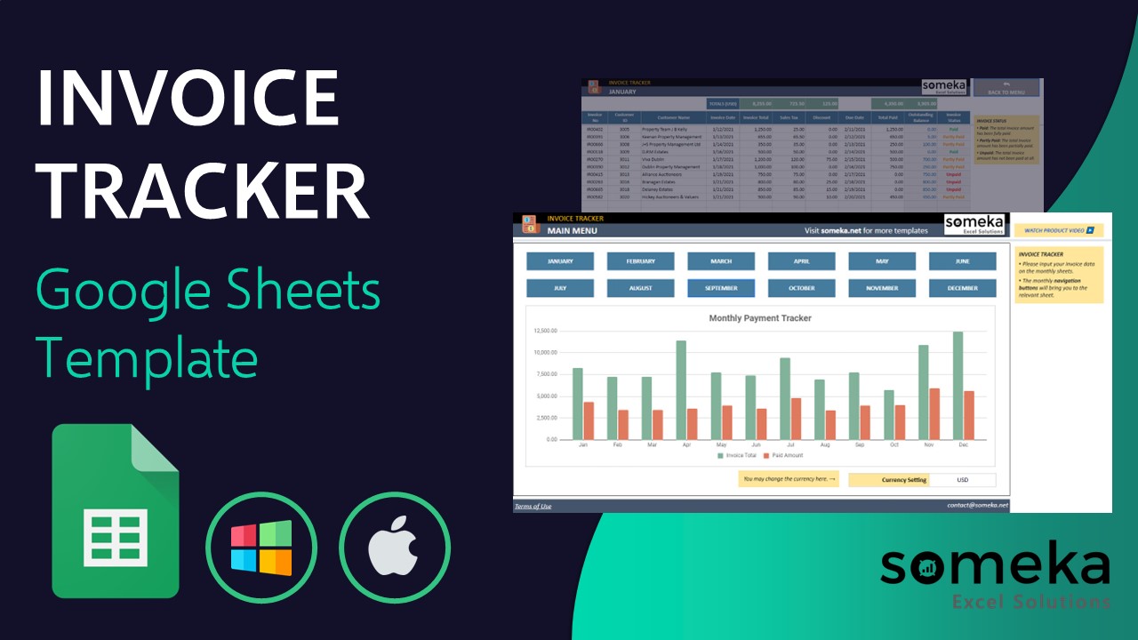 Invoice Tracker Template - Someka Google Sheets Template Video