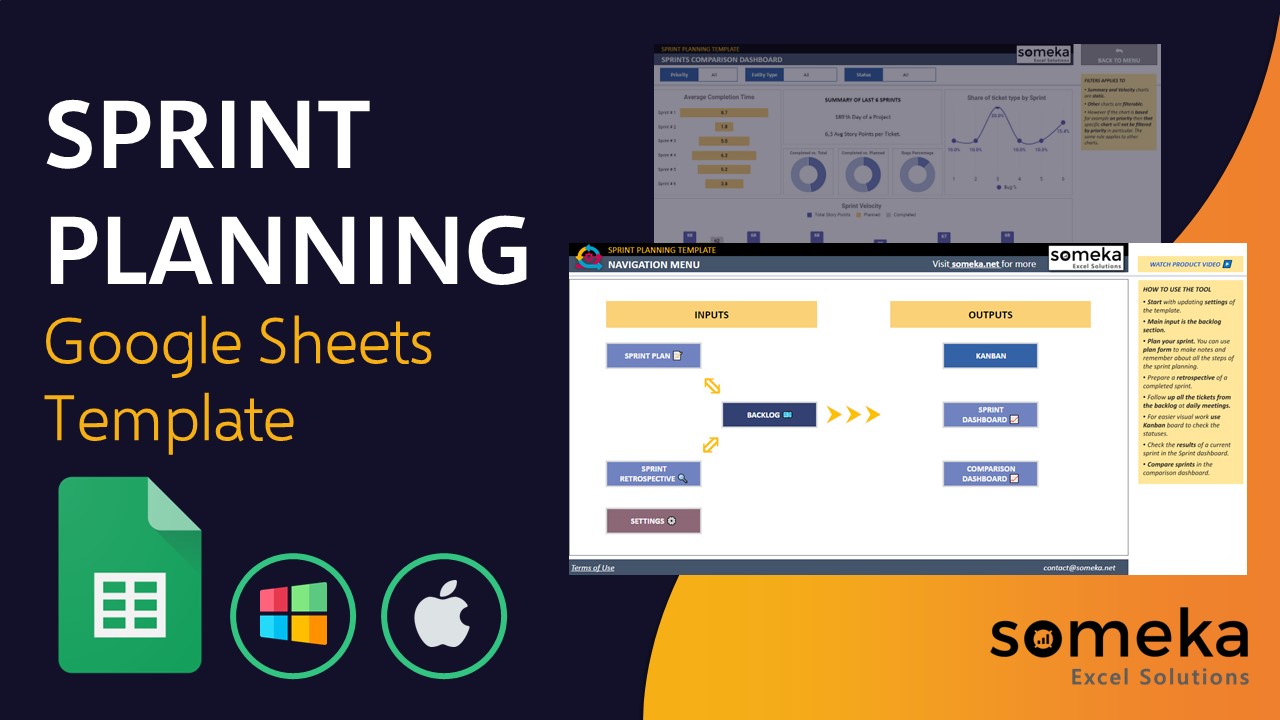 Sprint Planning Template - Someka Google Sheets Template Video