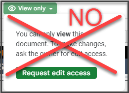 don't request permission in Google Sheets