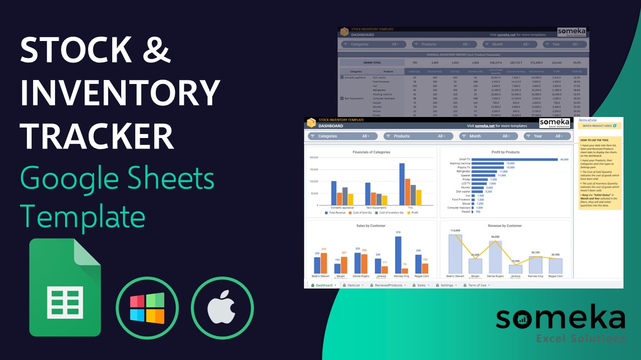 Stock Inventory Template - Someka Google Sheets Template Video