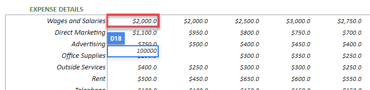 Profit and Loss GS Template- Editing the Expenses Section