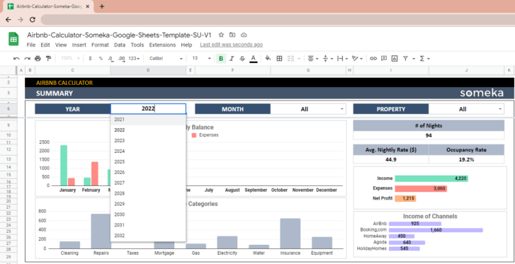 Airbnb-Calculator-Someka-Google-Sheets-Template-SS6