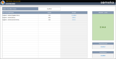 Arbitrage Calculator Excel Template