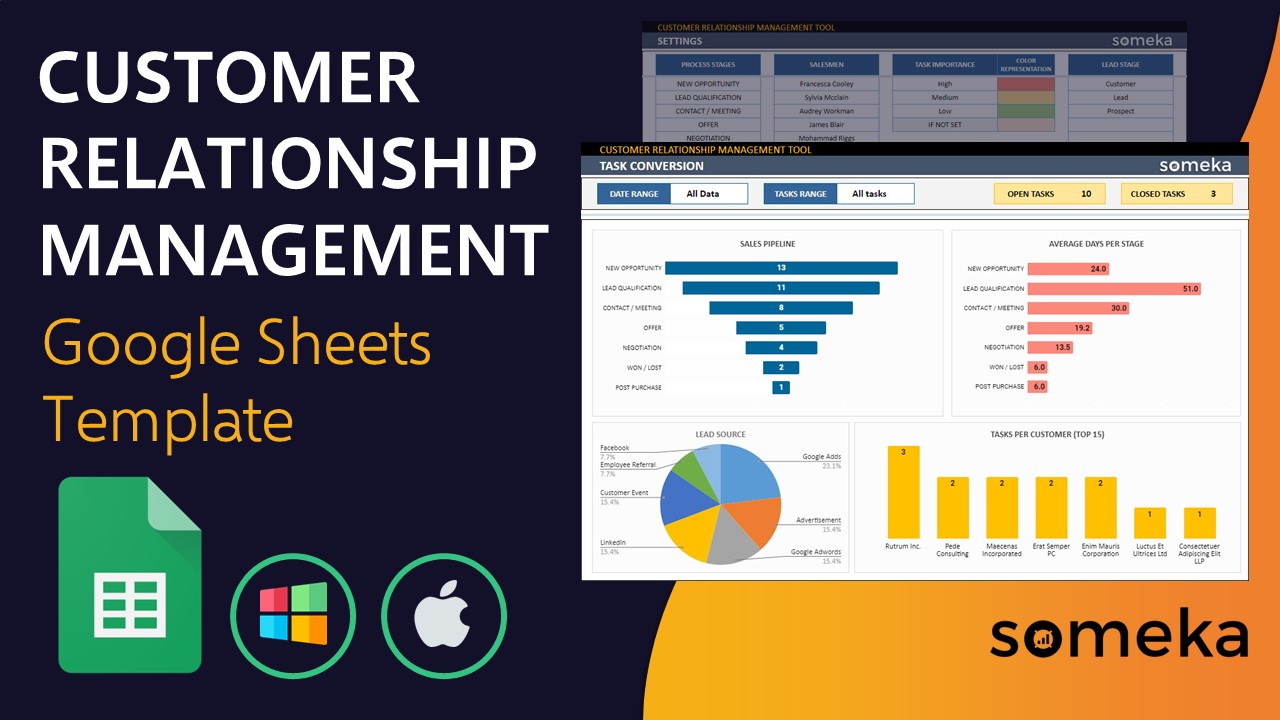 CRM Google Sheets Template - Someka Video