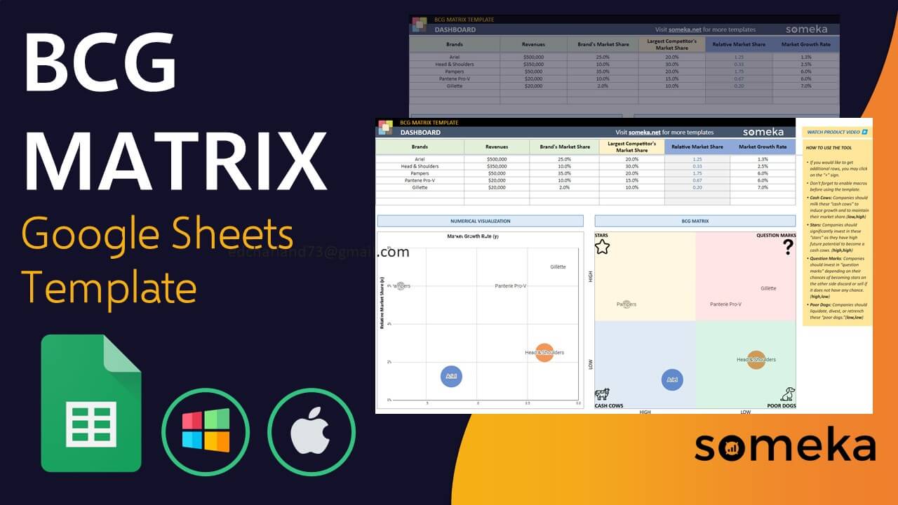 BCG Matrix Template - Someka Google Sheets Template Video