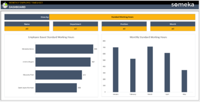 Employee Timesheet Calendar Excel Template