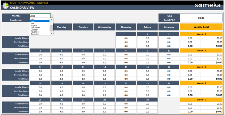 Employee-Timesheet-Calendar-Someka-Excel-Template-SS9