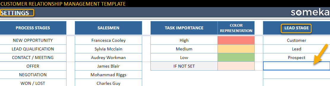 How to add a new Lead Stage on CRM Google Sheets Template