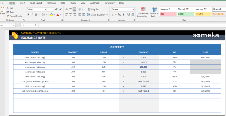 Currency-Converter-Someka-Excel-Template-SS6