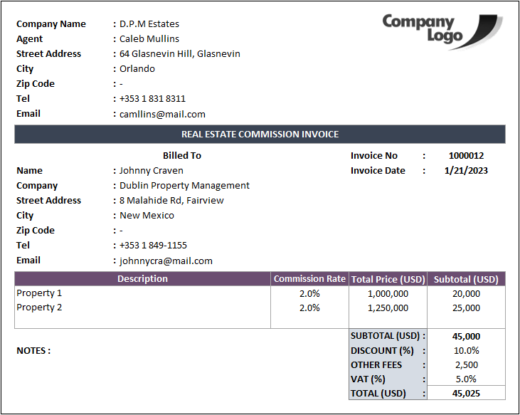 customizable invoice with dynamic pricing discount and total value