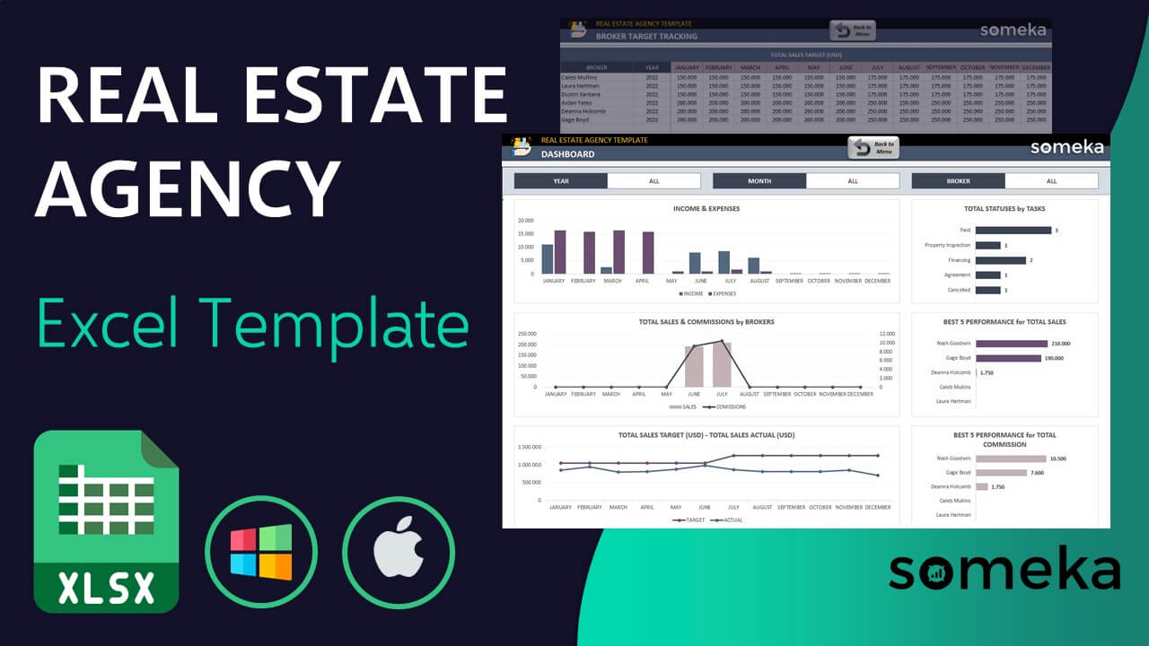 Real Estate Agency Template - Someka Excel Template Video