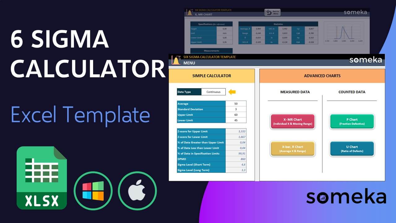 Six Sigma Calculator Template - Someka Excel Template Video