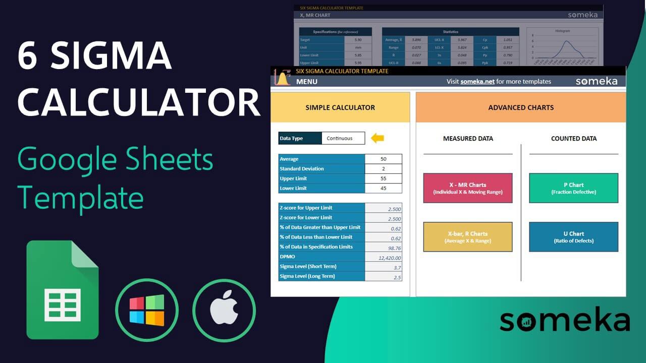 Six Sigma Calculator Template - Someka Google Sheets Template Video