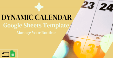 Dynamic Calendar Google Sheets Template