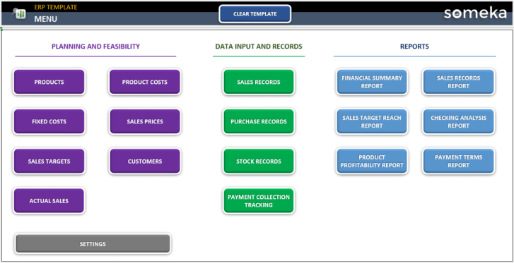 ERP Someka Excel Tool