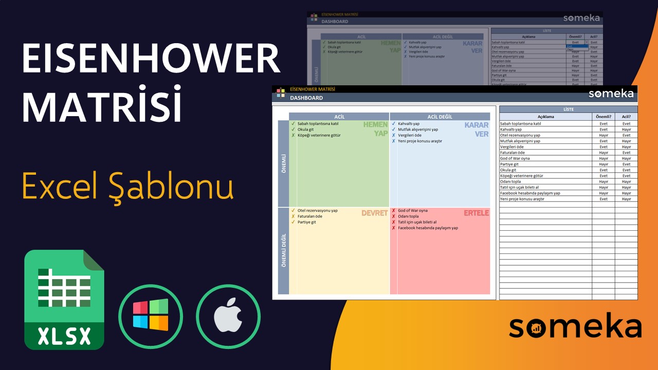 Eisenhower Matrisi Şablonu - Someka Google Sheets Şablonu Video