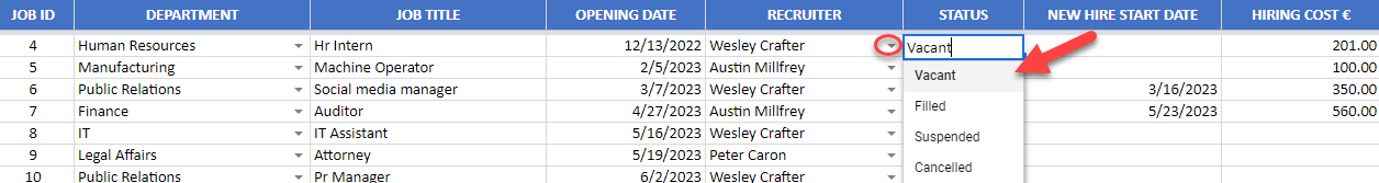 Calculate hiring costs