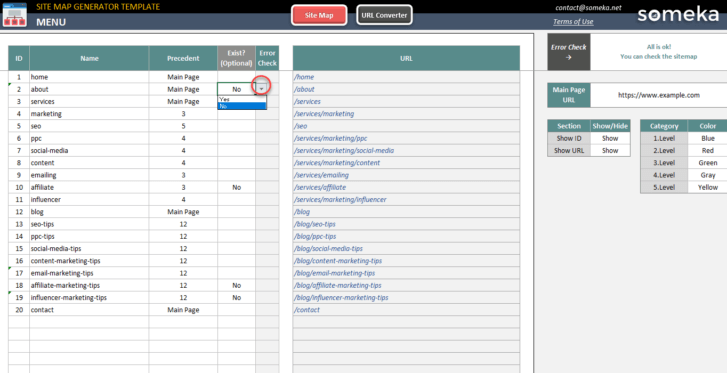 Sitemap-Generator-Someka-Excel-Template-SS2