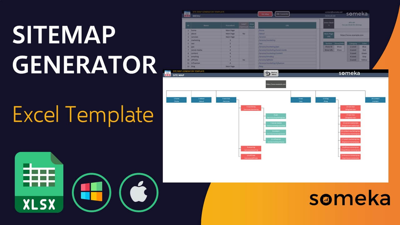 Sitemap Generator Template - Someka Excel Template Video