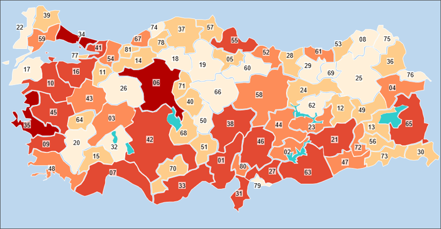 TC illeri ısı haritası