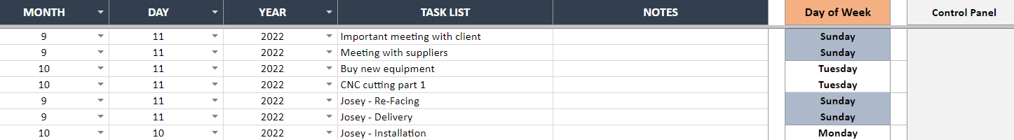 Task List of Automatic Schedule Generator Google Sheets Template by Someka to check staff availability