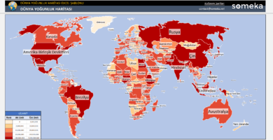 Dünya Yoğunluk Haritası Excel Şablonu