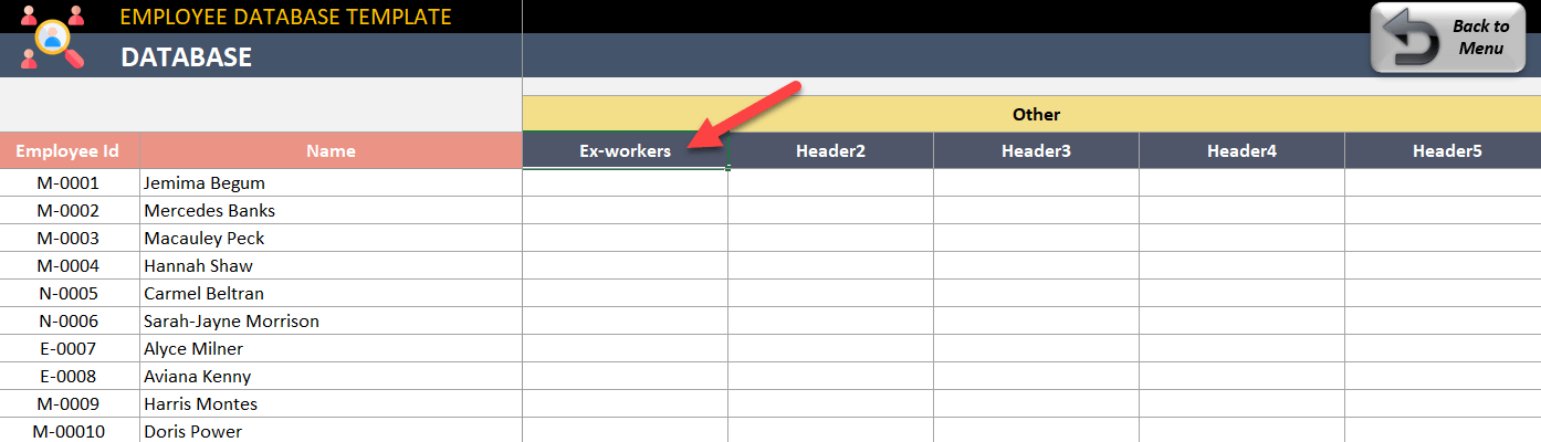 Add ex-workers into database with employee id