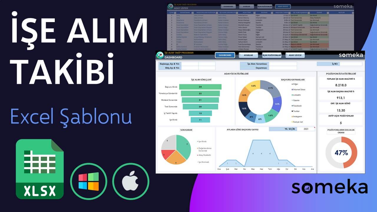 İşe Alım Takibi Şablonu - Someka Excel Şablonu Video