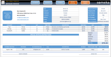 Proforma Invoice Excel Template