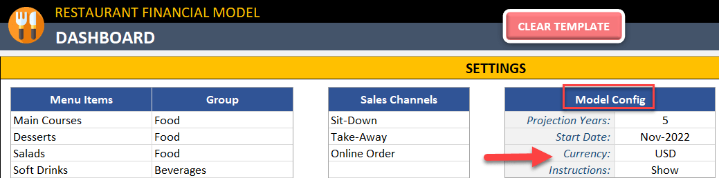 how to change currency in excel template