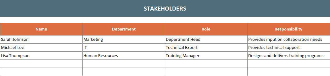 project participant entry of an excel evaluation report