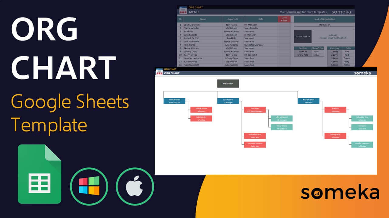 Org Chart - Someka Google Sheets Template Video